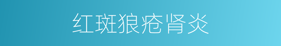 红斑狼疮肾炎的同义词