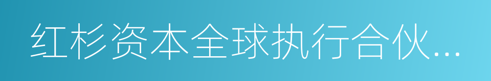 红杉资本全球执行合伙人沈南鹏的同义词