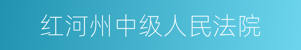 红河州中级人民法院的同义词