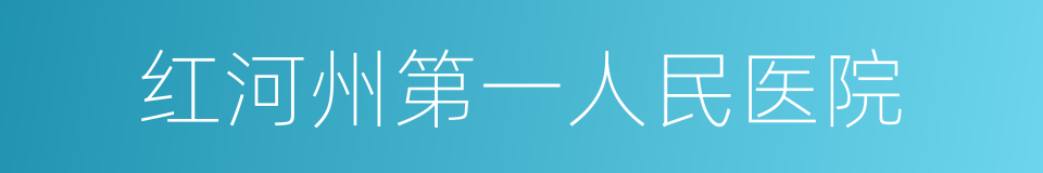 红河州第一人民医院的同义词