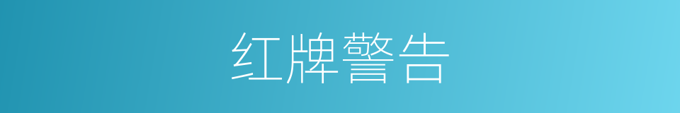红牌警告的同义词