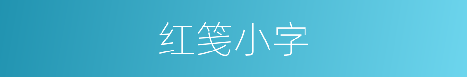 红笺小字的同义词