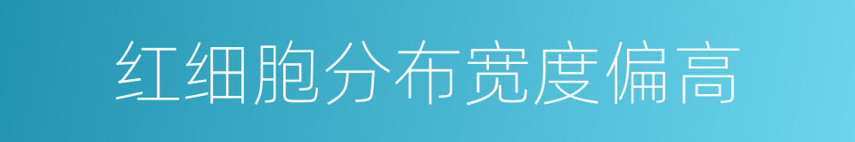 红细胞分布宽度偏高的同义词
