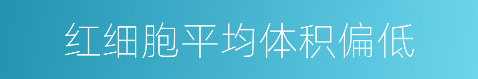 红细胞平均体积偏低的同义词