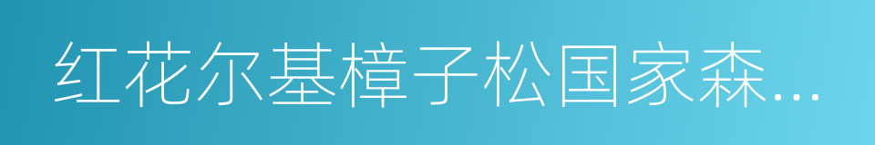 红花尔基樟子松国家森林公园的同义词