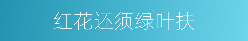 红花还须绿叶扶的同义词