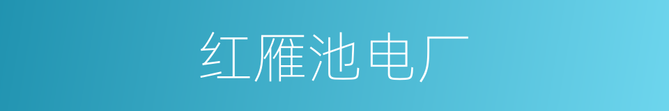 红雁池电厂的同义词