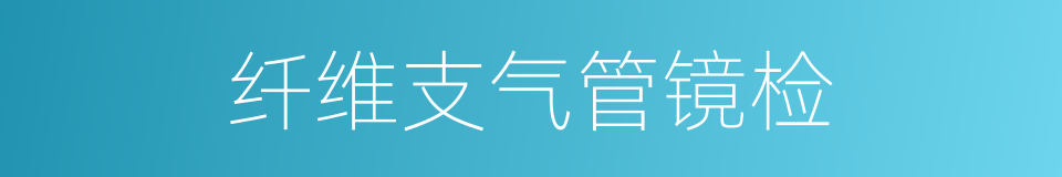 纤维支气管镜检的同义词