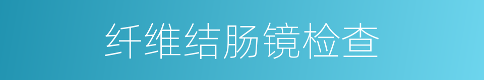 纤维结肠镜检查的同义词