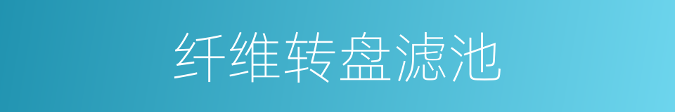 纤维转盘滤池的同义词