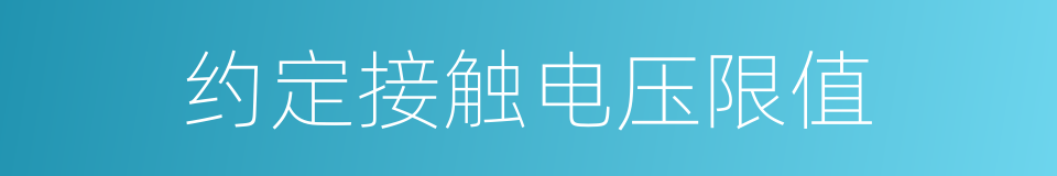 约定接触电压限值的同义词