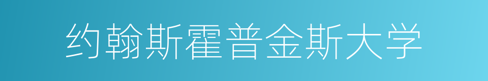约翰斯霍普金斯大学的同义词