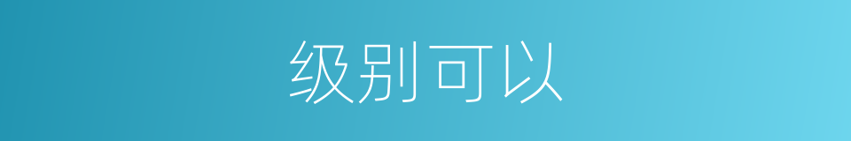 级别可以的意思