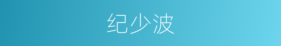 纪少波的同义词
