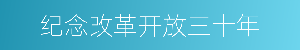 纪念改革开放三十年的同义词