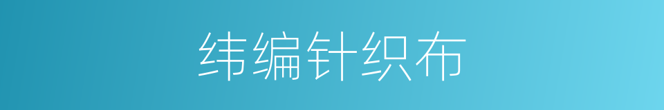 纬编针织布的同义词