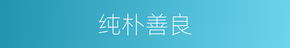 纯朴善良的意思
