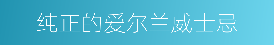 纯正的爱尔兰威士忌的同义词