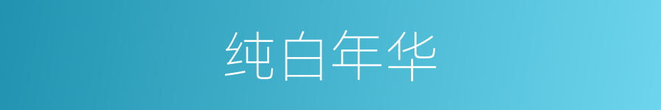 纯白年华的同义词