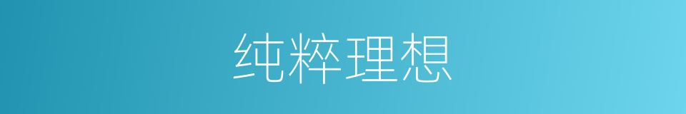 纯粹理想的同义词