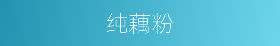 纯藕粉的同义词