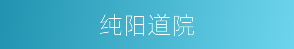 纯阳道院的同义词
