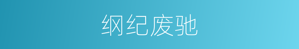 纲纪废驰的同义词