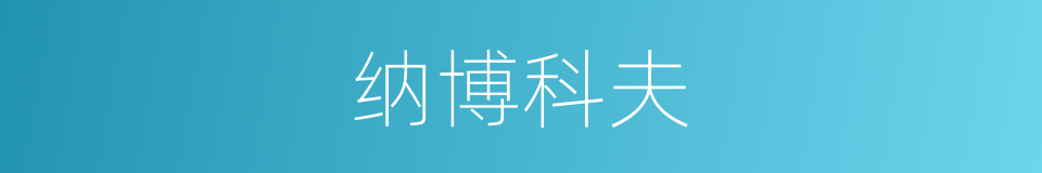 纳博科夫的同义词