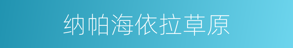 纳帕海依拉草原的同义词