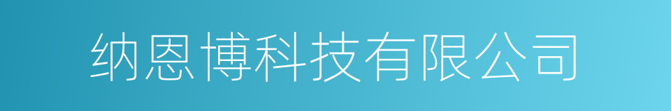 纳恩博科技有限公司的同义词