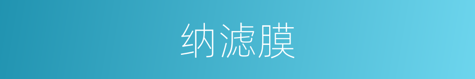 纳滤膜的同义词