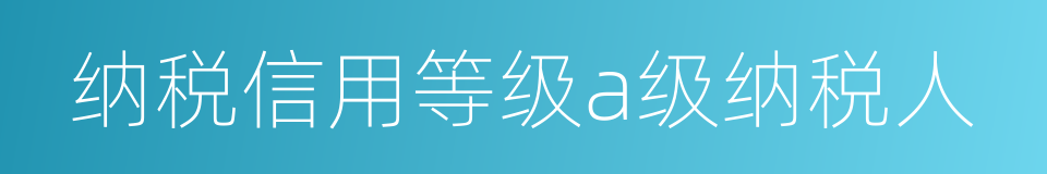 纳税信用等级a级纳税人的同义词