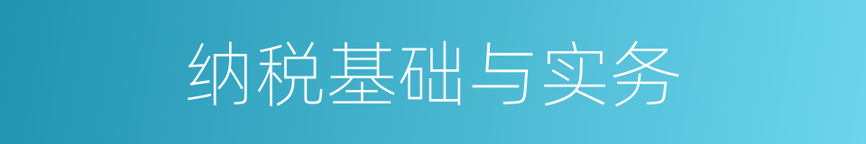 纳税基础与实务的同义词