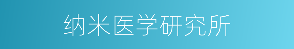 纳米医学研究所的同义词