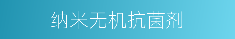 纳米无机抗菌剂的同义词