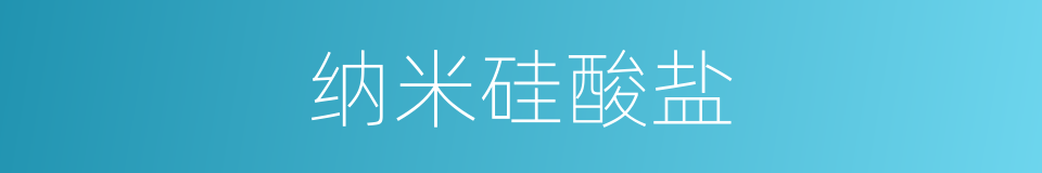 纳米硅酸盐的同义词