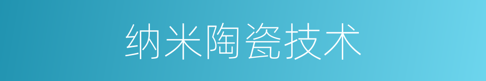 纳米陶瓷技术的同义词