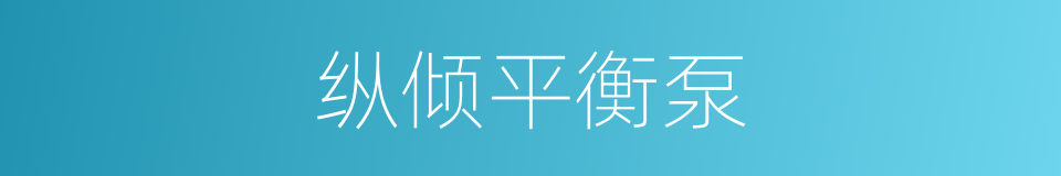 纵倾平衡泵的同义词