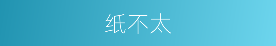 纸不太的同义词
