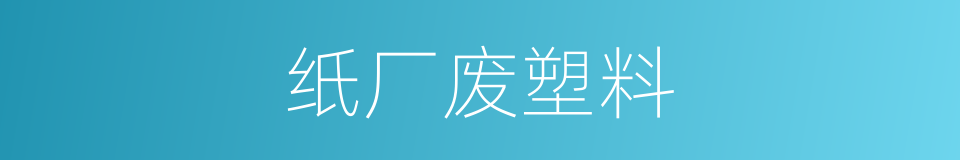 纸厂废塑料的同义词