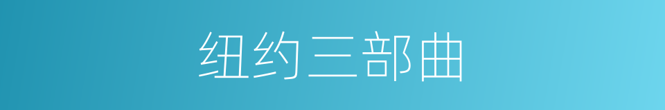 纽约三部曲的同义词