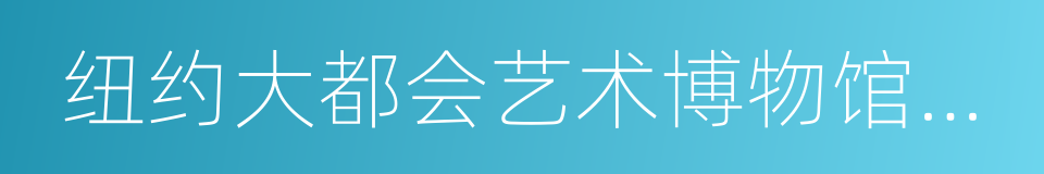 纽约大都会艺术博物馆慈善舞会的同义词