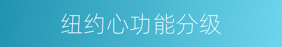 纽约心功能分级的同义词