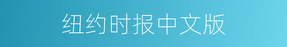 纽约时报中文版的同义词