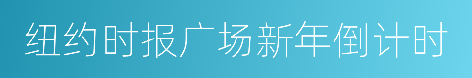 纽约时报广场新年倒计时的同义词