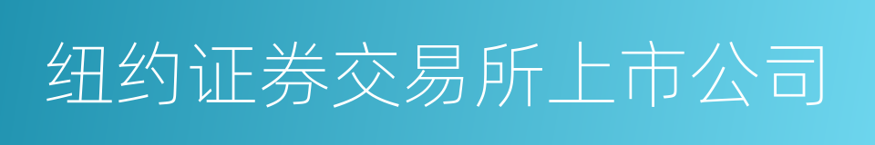 纽约证券交易所上市公司的同义词