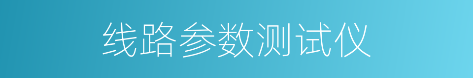 线路参数测试仪的同义词