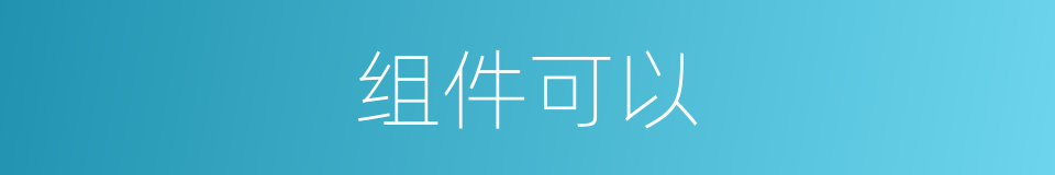 组件可以的意思