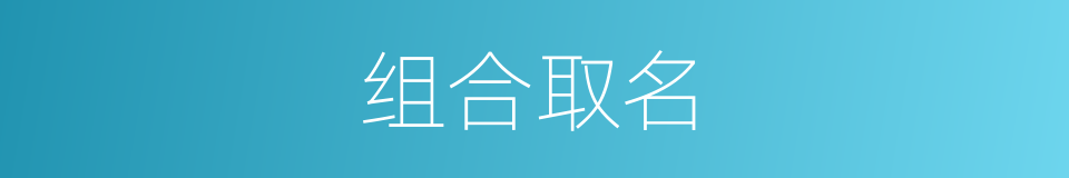 组合取名的同义词