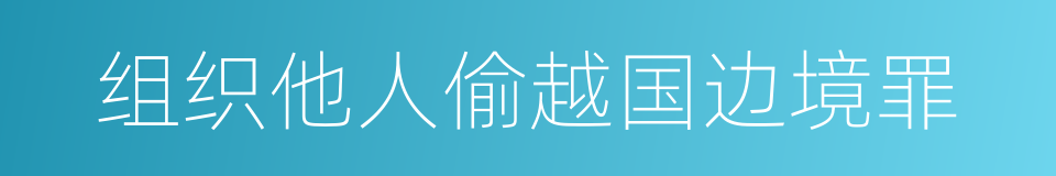 组织他人偷越国边境罪的同义词